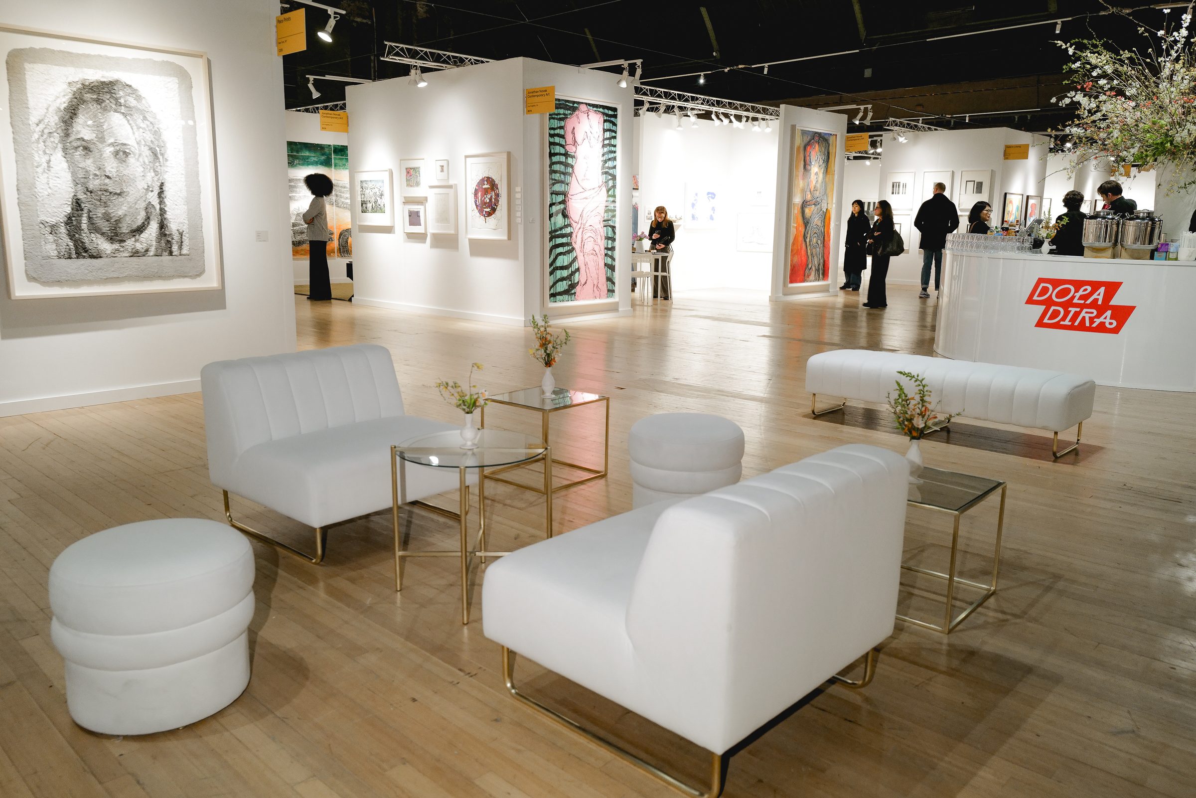 IFPDA Print Fair — lounge with Doladira